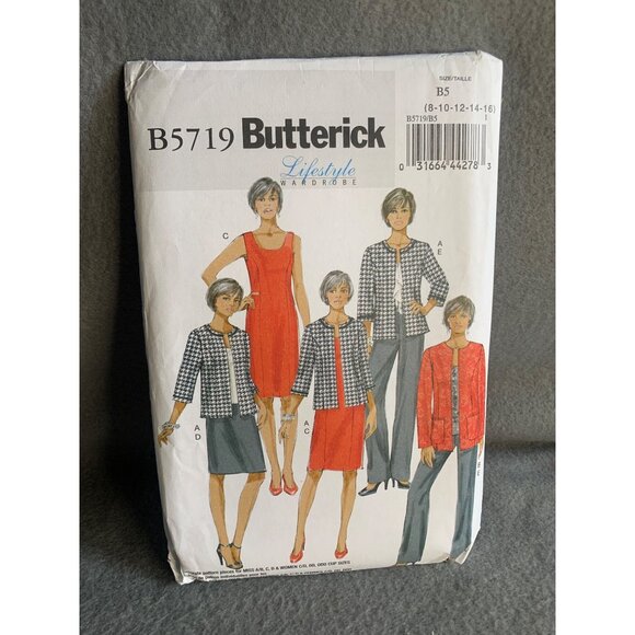 Butterick Misses Jacket Dress Skirt Pants Sewing Pattern Sz 8-16 B5719 - Uncut - Picture 4 of 4